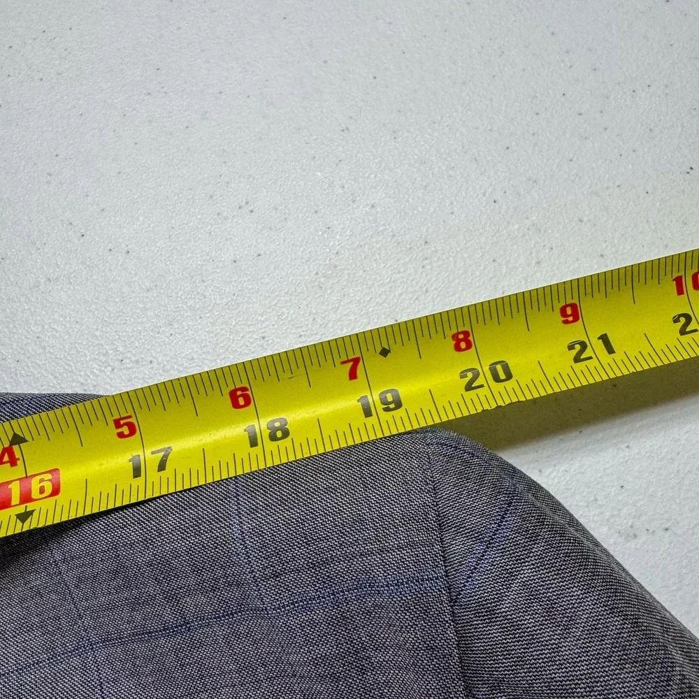 Trussini Linea Nuova Blazer Mens 44L‎ 54 Gray Blue Windowpane Super 130s Wool
